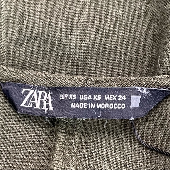 NWOT Zara Linen Blend Tunic Midi Dress Size XS - Picture 9 of 10